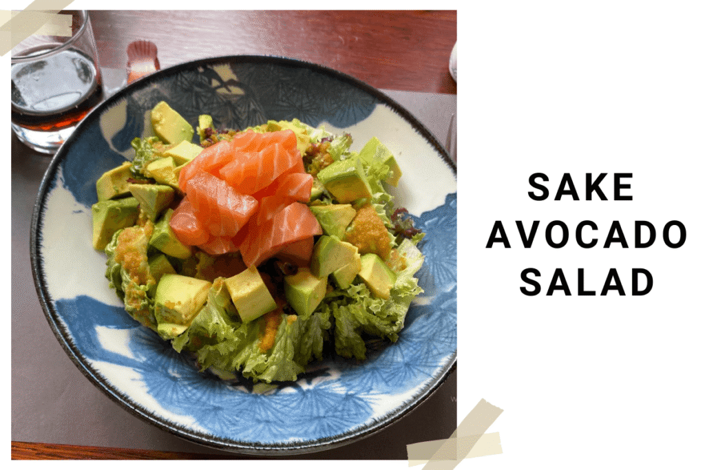 Sake avocado salad with fresh salmon at Sumi Garden Prague