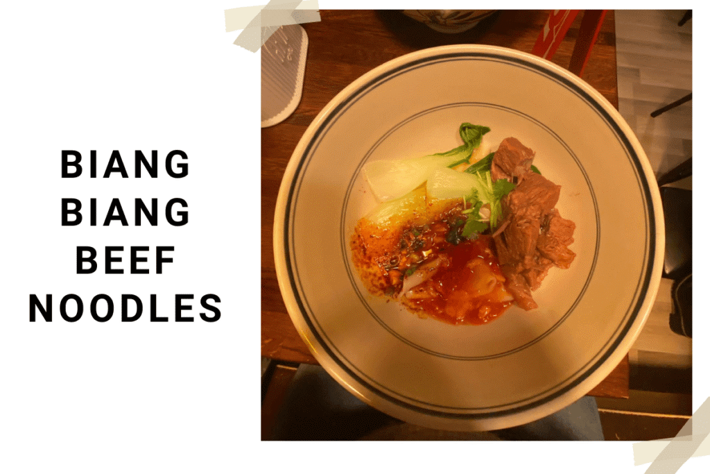 Biang Biang beef noodles at Chop Chop Chili restaurant Prague