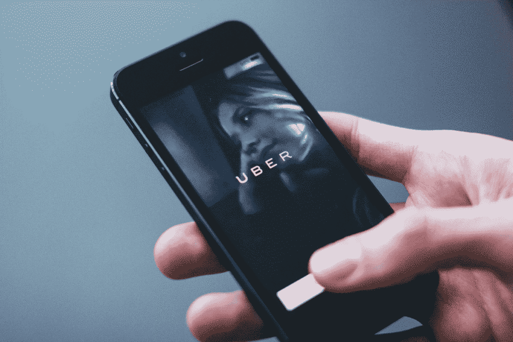 Smartphone showing the Uber ride-hailing app interface