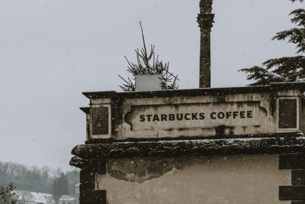 Starbucks in Prague in Winter