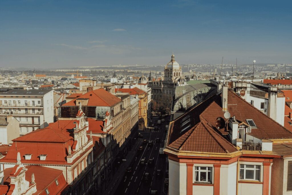 Skyline of Prague neighborhood