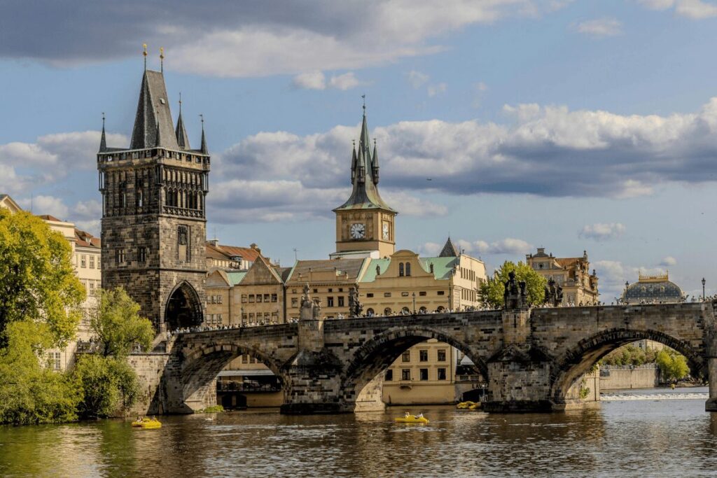 View of Charles Bridge in Prague